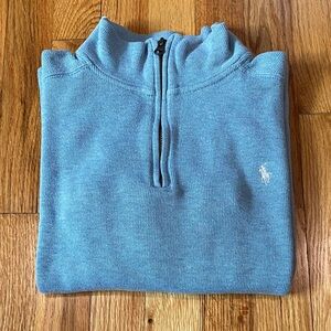 Polo by Ralph Lauren Kids Quarterzip Sweater in Seafoam Green Light Blue